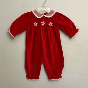 12-2 vintage baby girls koala kids one piece outfit velvet clothes 0-3m NEW